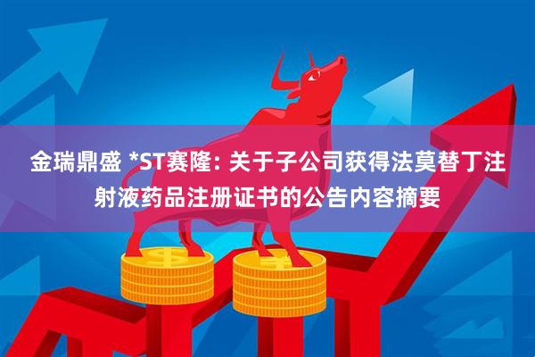 金瑞鼎盛 *ST赛隆: 关于子公司获得法莫替丁注射液药品注册证书的公告内容摘要